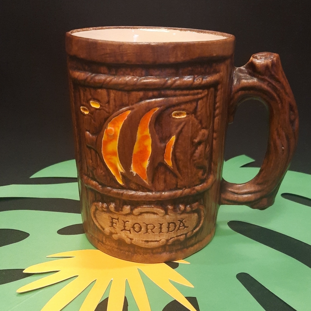 Treasure Craft Tree Trunk Handle Oversized Mug ~ Florida Souvenir